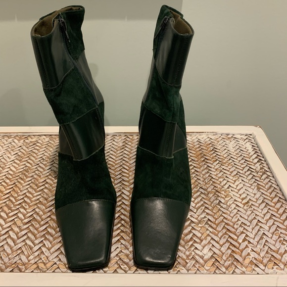 Diana Ferrari Leather Boots Square Toe 